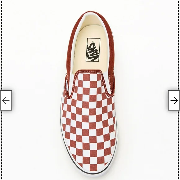 Vans Rust/Brown Checkerboard Slip-Ons - Picture 13 of 14